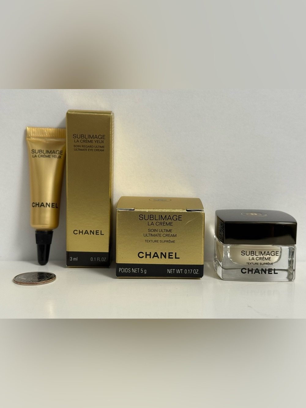 CHANEL Sublimage La Creme Ultimate Cream 0.17oz & Ultimate Eye Cream 0.1 fl oz